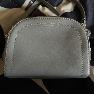 Authentic Marc Jacobs grey clutch with removable strap.